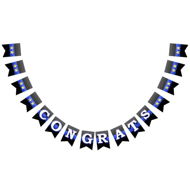 Thin Blue Line Chief Promotion Bunting Flags (All)