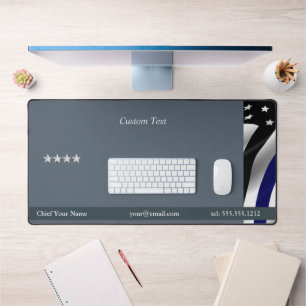 Thin Blue Line Chief Rank Desk Mat
