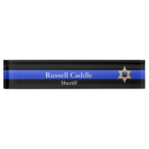 Thin Blue Line - Chief Sheriff Eagle Rank Nameplate