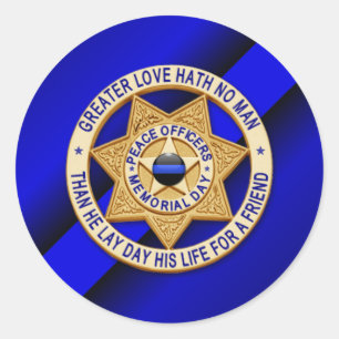 Thin Blue Line Classic Round Sticker