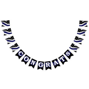 Thin Blue Line Congratulations Bunting