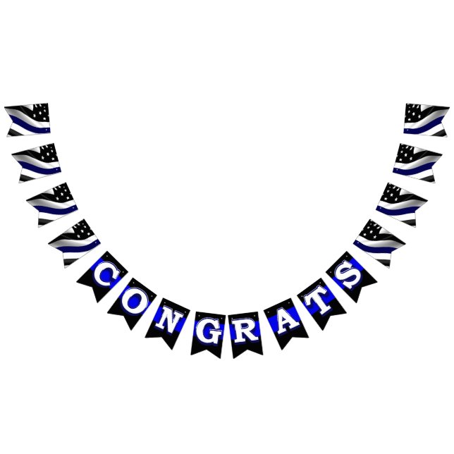 Thin Blue Line Congratulations Bunting Flags (All)