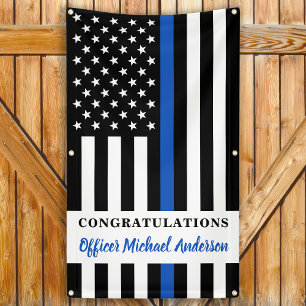 Thin Blue Line Congratulations Police Party Banner