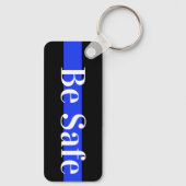 Thin Blue Line Custom Badge Number Police Officer Key Ring (Back)