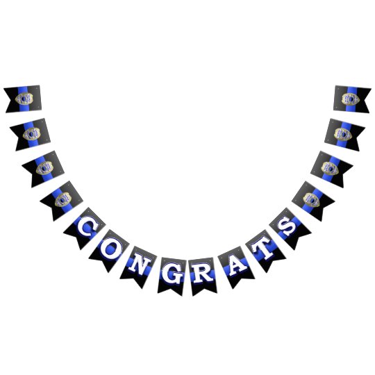Thin Blue Line Custom Badges and Buttons Bunting
