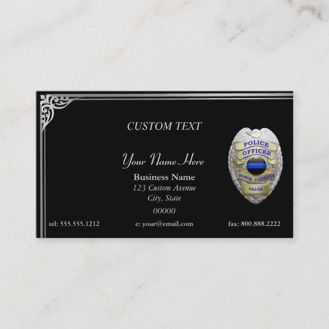 Thin Blue Line Custom Captain Business Card (Front)