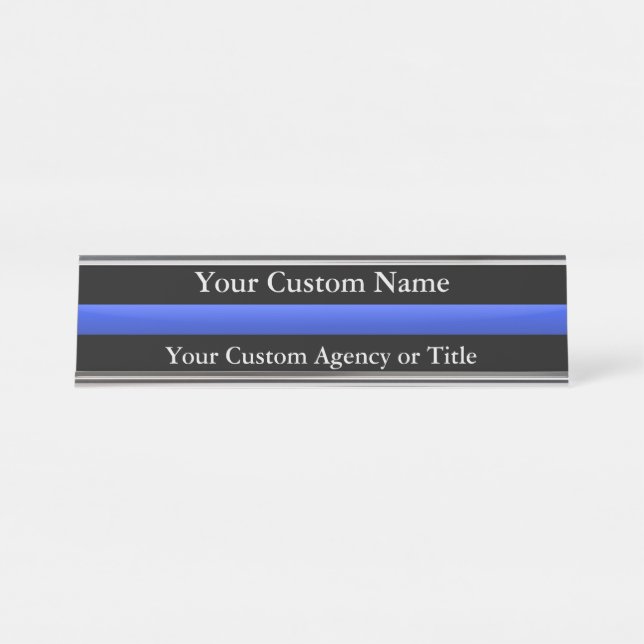 Thin Blue Line Custom Desk Name Plate (Front)