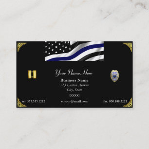 Thin Blue Line Custom Flag and Badge Business Card
