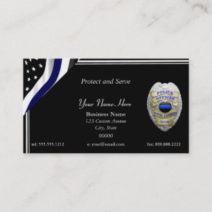 Thin Blue Line Custom Flag and Badge Business Card