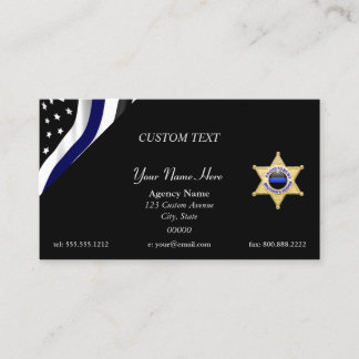 Thin Blue Line Custom Flag and Badge Business Card