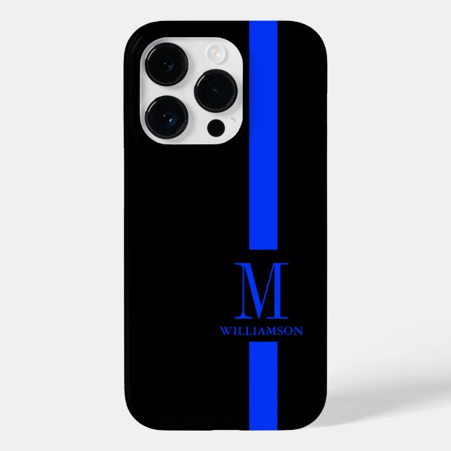 Thin Blue Line Custom Monogram Case-Mate iPhone Case (Back)