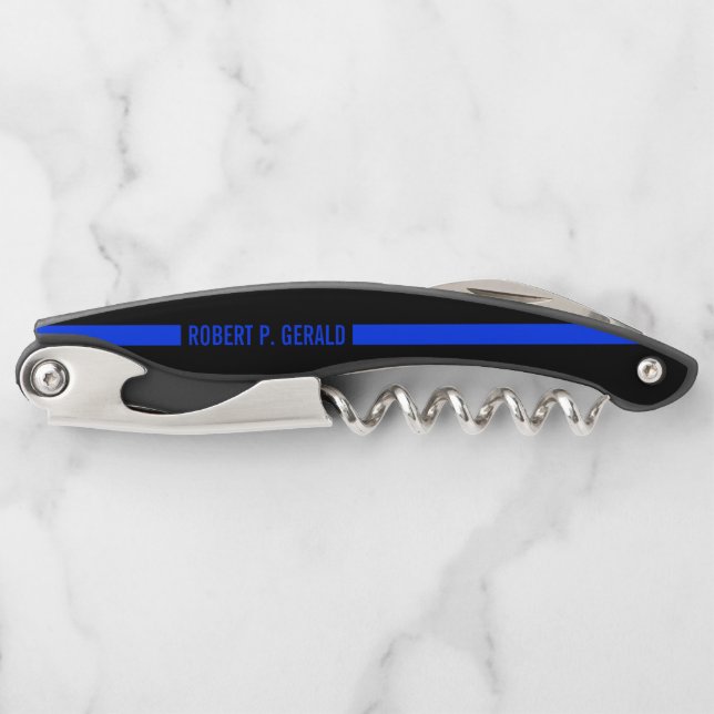Thin Blue Line | Custom Name Serviceman Corkscrew (Front)