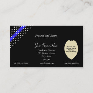 Thin Blue Line Custom Patch and Badge Business Car Card