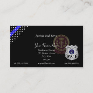 Thin Blue Line Custom Patch and Badge Business Card