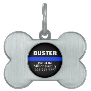 Thin Blue Line Custom Pet ID Tag