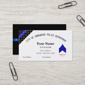 Thin Blue Line Custom Police Business Card