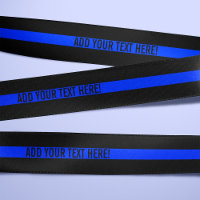 Thin Blue Line Custom Text Ribbon