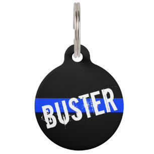 Thin Blue Line Customised Pet Name Pet Tag