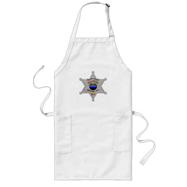 Thin Blue Line Deputy Sheriff Badge Long Apron (Front)