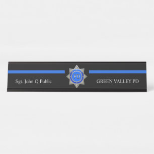 Thin Blue Line Desk Name Plate