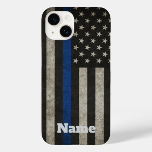 Thin Blue Line Distressed American Flag Phone Case