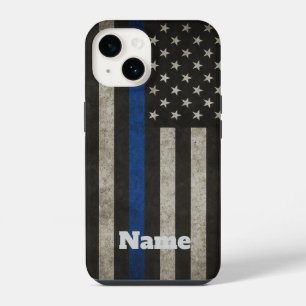 Thin Blue Line Distressed American Flag Phone Case