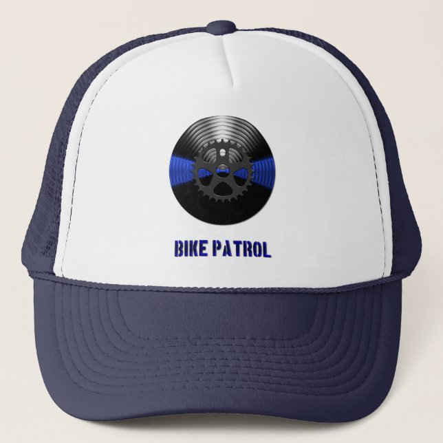 Thin Blue Line Divisional Symbol - Bike Patrol Trucker Hat (Front)
