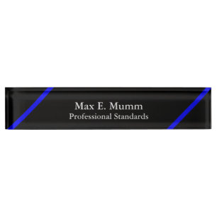 Thin Blue Line - Elegant Design Name Plate