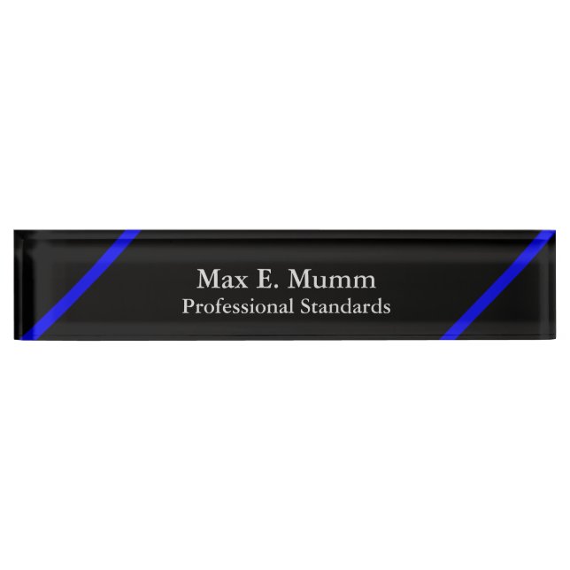 Thin Blue Line - Elegant Design Name Plate (Front)
