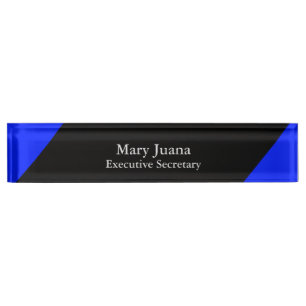 Thin Blue Line - Elegant Design Name Plate