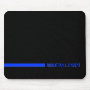 Thin Blue Line Ending with a Custom Name Mouse Mat