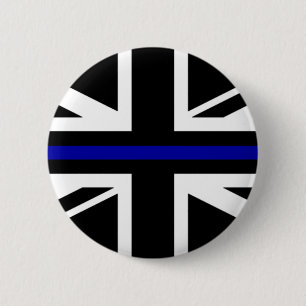 Thin Blue Line Flag 6 Cm Round Badge