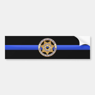 Thin Blue Line Flag & Badge Bumper Sticker
