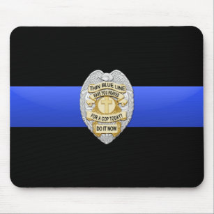 Thin Blue Line Flag & Badge Mouse Mat