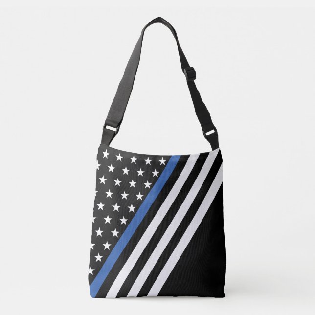 Thin Blue Line Flag Crossbody Bag (Front)