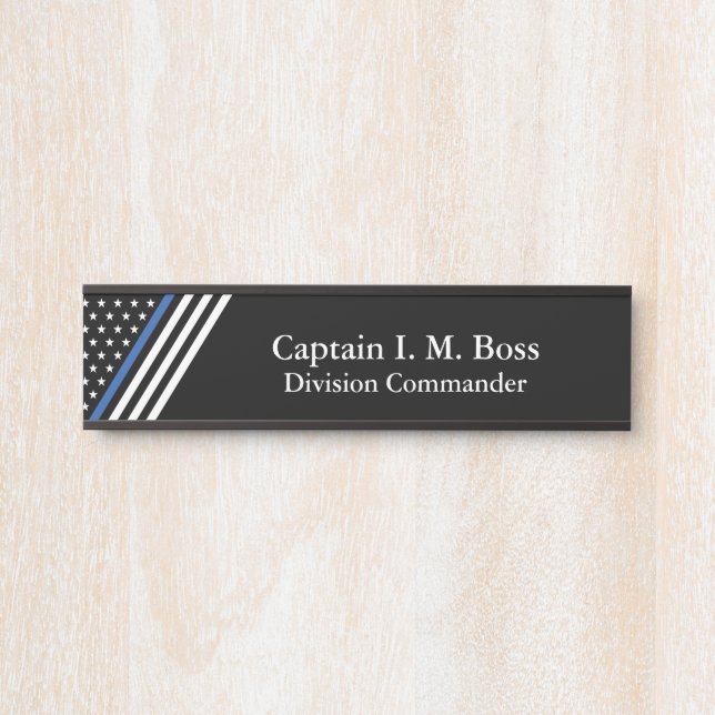 Thin Blue Line Flag Door Sign (Front)