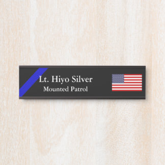 Thin Blue Line Flag Door Sign