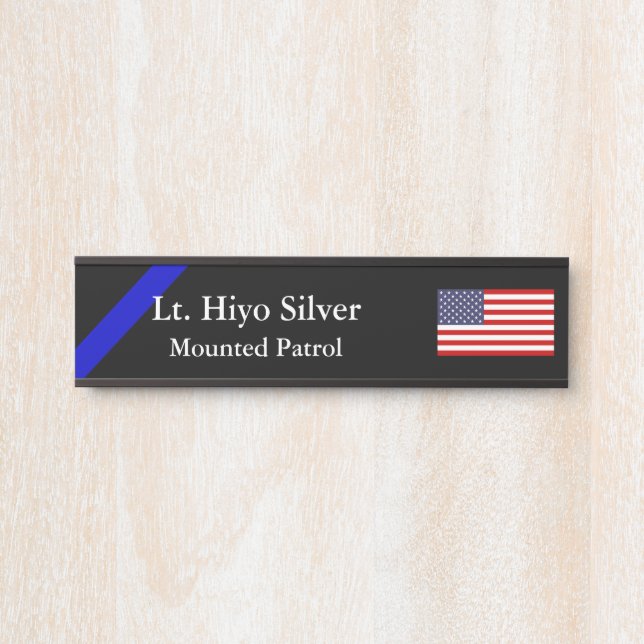 Thin Blue Line Flag Door Sign (Front)