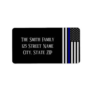 Thin Blue Line Flag Label