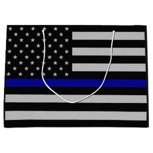 Thin Blue Line Flag Large Gift Bag
