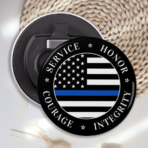 Thin Blue Line Flag Law Enforcement Police Officer Bottle Opener