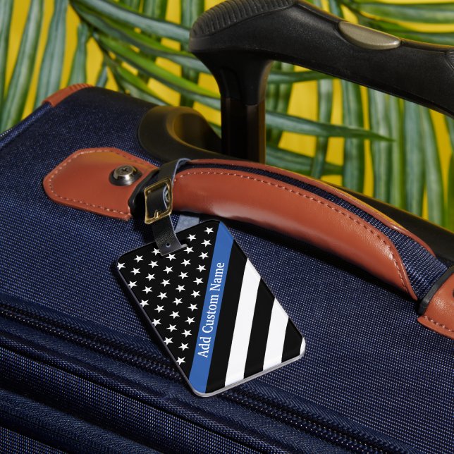 Thin Blue Line Flag Luggage Tag (Front Insitu 1)