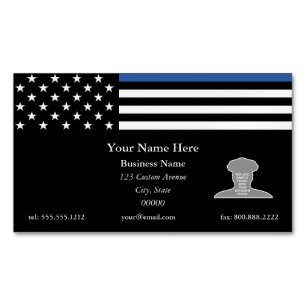 Thin Blue Line Flag Magnetic Business Card