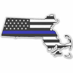 Thin Blue Line Flag Massachusetts