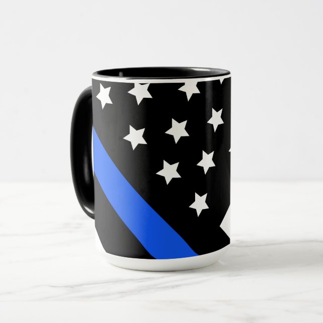 Thin Blue Line Flag Mug (Front Left)