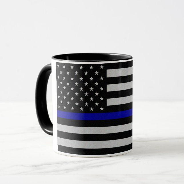 Thin Blue Line Flag Mug (Front Left)