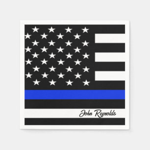 Thin Blue Line Flag Napkin