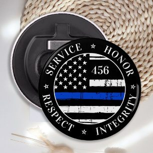 Thin Blue Line Flag Personalised Police Officer Bottle Opener