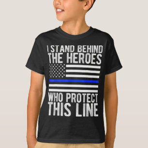 Thin Blue Line Flag - Police Hero Law Enforcement T-Shirt