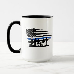Thin Blue Line Flag Police Mug